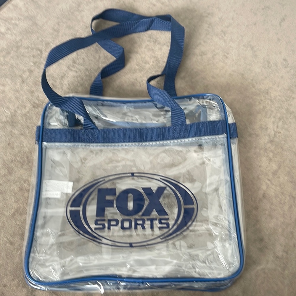 FOX sports clear bag w/ straps. Perfect for stadium events. 12 L x 12 H x 6 D